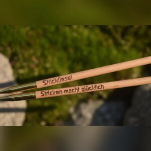 KnitPro Basix personalisierte Rundstricknadel aus Birke mit 80 cm Seil