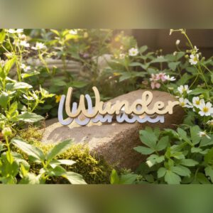 "Wunder" Schriftzug aus Holz
