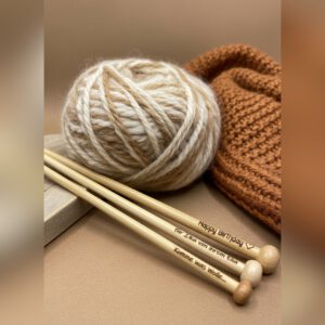 Personalisierte Bambus Holz Stricknadeln in verschiedenen Größen zu jedem Anlass
