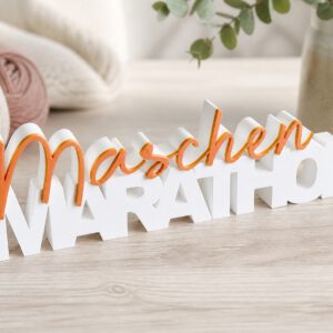 Maschen Marathon 3D-Schriftzug in zweizeiligem Design