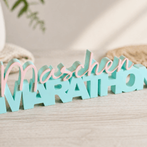 Maschen Marathon 3D-Schriftzug in zweizeiligem Design