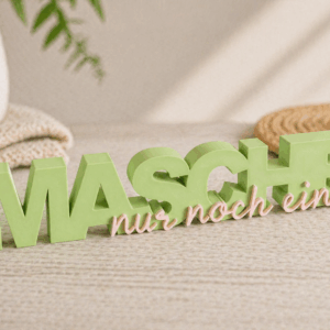 nur noch eine Maschen, 3D-Schriftzug in Pastellfarben